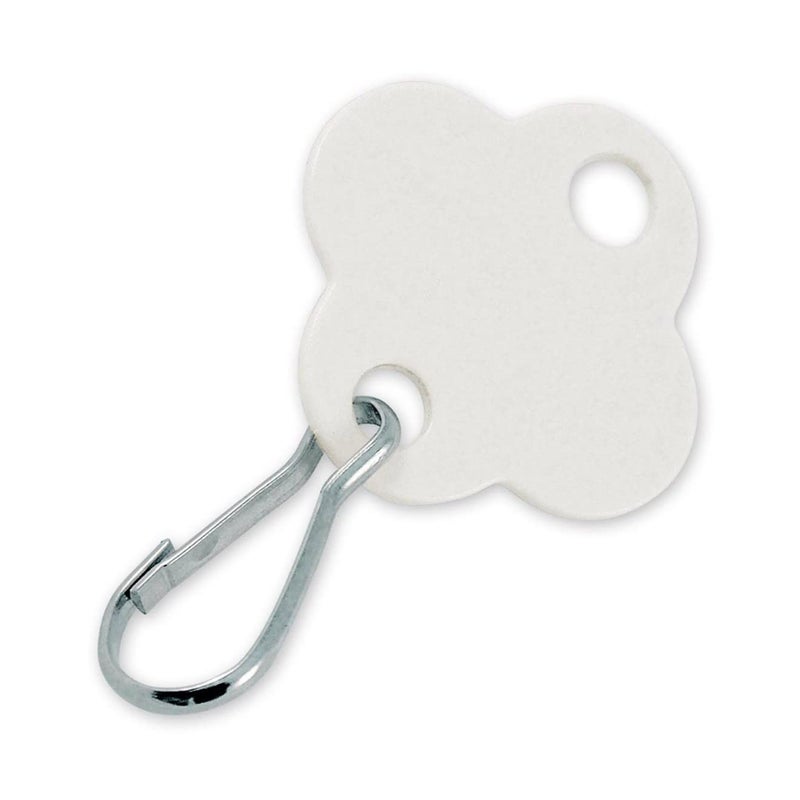 Lucky Line Shamrock Cabinet Key Tag with Hook, 20 Pack, White (25700) - Image 2